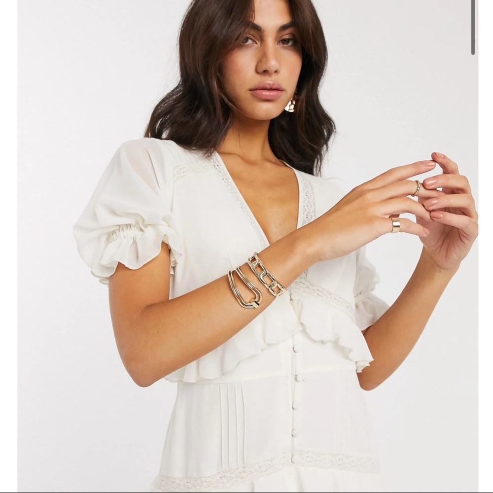 Asos Design Button Through Lace Insert Tiered Mid… - image 2